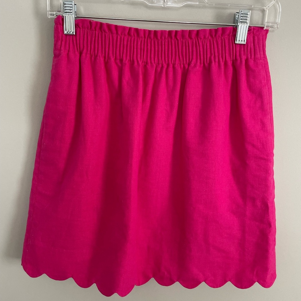 JCrew Factory Scalloped Hem Mini Skirt - Pink